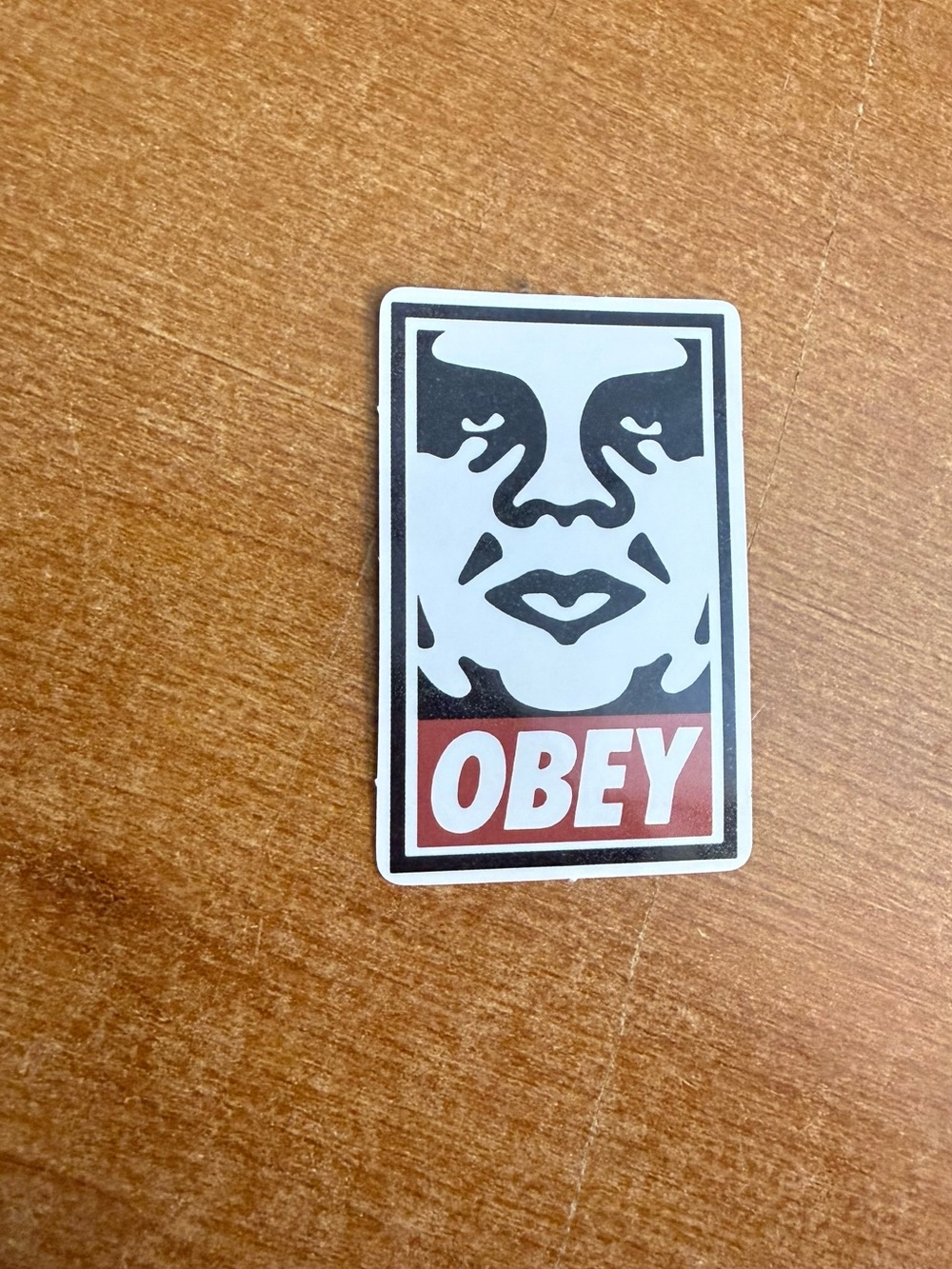 Obey Logo Sticker — Black, White & Red Graphic